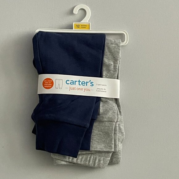 Carter's Just One You Baby Unisex 12M Pull-On Pants Assorted (2 Pack) NWT - Picture 4 of 5